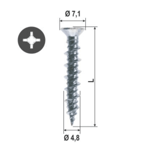 REPARATURSCHRAUBE 6115000-4,8*30 KRT Á 1000 STK.