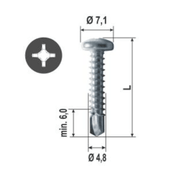 BOHRSCHRAUBE PAN HEAD 3111000 4,8x50 MM KRT A 200 STÜCK