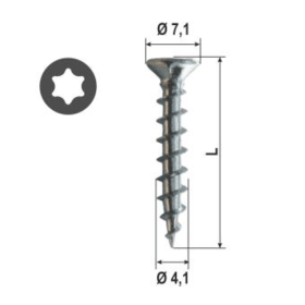 BESCHLAGSCHRAUBE 6451000 4,1*40 VE 2000