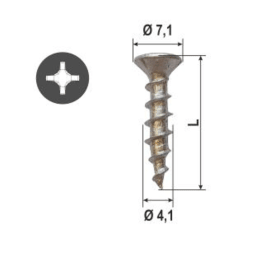 BESCHLAGSCHRAUBE TOP SILVER 800 6151120 4,1*16  KRT Á 2000 STK