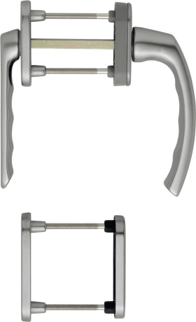 HOPPE FTT-Griffgarnitur, PZ, Luxembourg 099KH/66N/U26, TS 63-68, N 10, ALU stahlfarbig