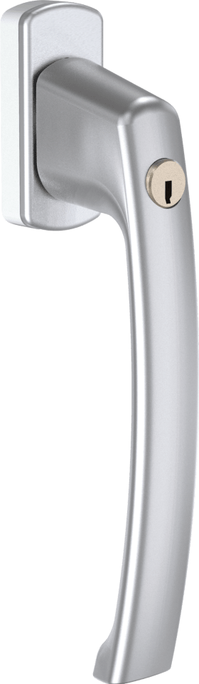 Maco  SKB Griff Harmony Innengriff mit 90° Raste Sperrzylinder mit Nocken 10/12 Stift 7x32 silber F1 weiße  22288