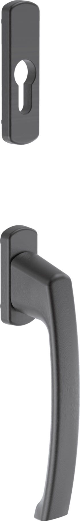 Maco  SKB-Griff-u. Rosettengarnitur Harmony Außengriff hoch mit 90° Raste PZ mit Nocken 12 mit Schrauben M  202626