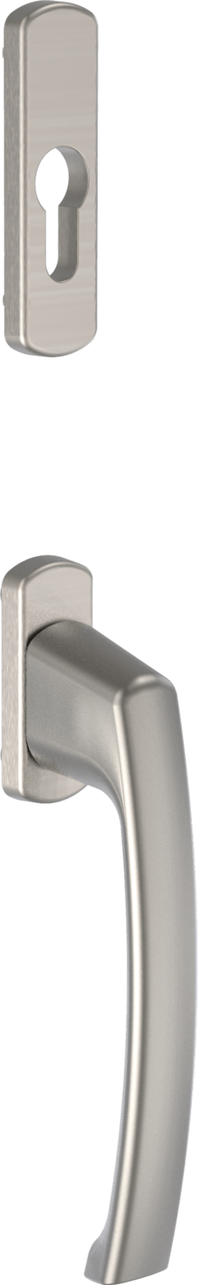 Maco  SKB-Griff-u. Rosettengarnitur Harmony Außengriff hoch mit 90° Raste PZ mit Nocken 12 mit Schrauben M  202628