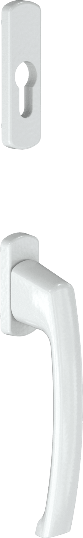 Maco  SKB-Griff-u. Rosettengarnitur Harmony Außengriff hoch mit 90° Raste PZ mit Nocken 12 mit Schrauben M  202630