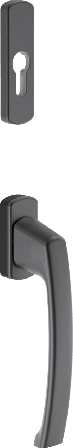 Maco  SKB-Griff-u. Rosettengarnitur Harmony Innengriff mit 90° Raste PZ mit Nocken 12 schwarzbraun F5  203904