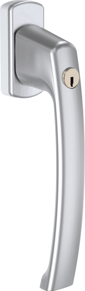 Maco  SKB Griff Harmony Innengriff mit 90° Raste Sperrzylinder mit Nocken 10/12 Stift 7x32 silber F1  55781