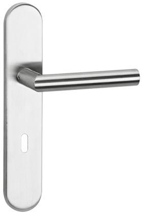 HERMAT Drückergarnitur BASIC 02 Innentür Edelstahl matt mit Langschild