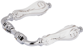 Hermat Drückerpaar FLORA 1047.P, 8mm,glanzchrom/blau silber