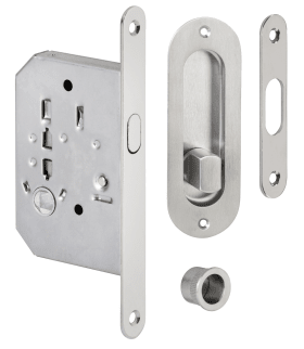 Hermat Schiebetürschloss 3657/SET,WC/8,D50,F16x160rd, TS 37-43,vern. ma