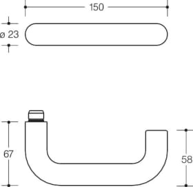HEWI Drückerpaar 111.23 R 8 mm VK TS 58-63 mm Bordeauxrot