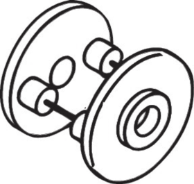 HEWI Spezialrosetten, Knopf- drücker 122.23, Rosette ø55mm tiefschwarz38,1 - 48,0 mm 