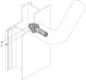 HEWI Bef.-Art Griffe, eins., auf Metall, Gewinde M8x35mm 