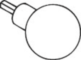 HEWI Knopfstiftteil,R-Technik, feststehend reinweiß58,1 - 68,0 mm 8 mm / 10 mm