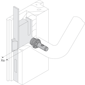 HEWI Bef.-Art Griffe, eins., im Schloßbereich X=mind.27mm 