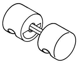 HEWI Knopfdrückerlochteil, vk8 stahlblau 