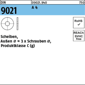 U-SCHEIBEN 22,0 MM GP NIRO DIN 9021 22 X 60 X 4 MM VE=10 STK.