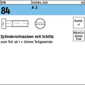 GEWINDESCHRAUBEN 6,0 X 80 MM ZK NIRO DIN 84 (VE = 200 ST)