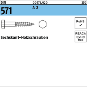 SECHSKANT-HOLZSCHRAUBEN 5,0 X 50 MM EDELSTAHL DIN 571 VE=50 ST.