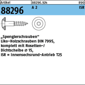 SPENGLERSCHRAUBEN 4,5X25 M.SCHEIBE 15,0 MM A2 TORX
