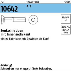 GEWINDESCHRAUBEN SK A2 DIN 7991 KP (VE=100ST) M 4 X 20 MM