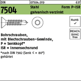 BOHRSCHAUBEN DIN 7504 SK P - ISR T25 5,5 X 45 MM GALV.VZ. (VE = 250 ST)