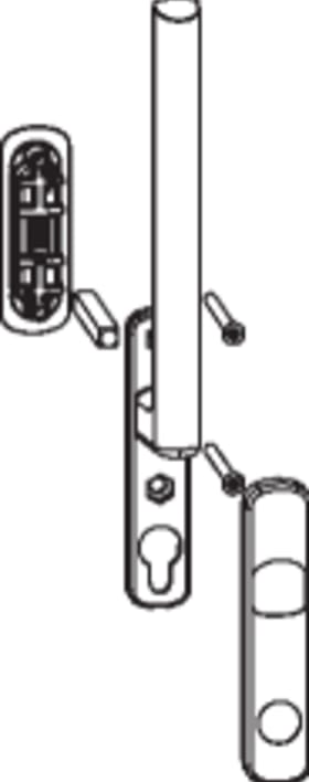 Maco  HS Griffgarnitur 12 Innen- und Muschelgriff kurz Einfrästiefe 13 mm RZ Nocke innen 10 mit Schrauben   103662