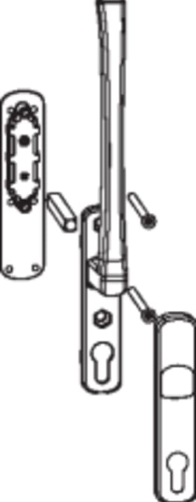 Maco  HS Griffgarnitur Standard Innen- und Muschelgriff lang Einfrästiefe 9 mm PZ mit Schrauben M6x70 Stif  10549
