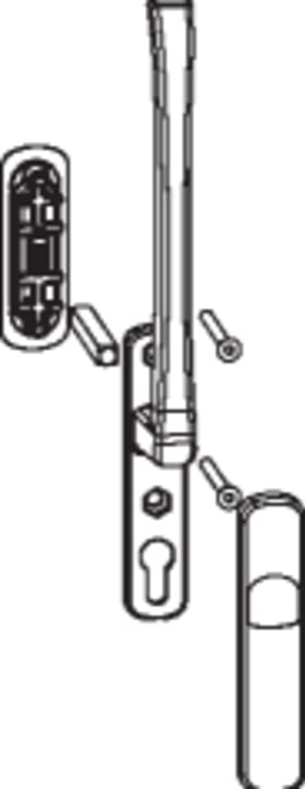 Maco  HS Griffgarnitur Standard Innen- und Muschelgriff kurz Einfrästiefe 13 mm mit Schrauben M6x70 Stift   101864