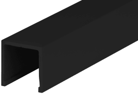 Hermat Glashalteprofil,6950/OD,L3.000mm,zum Anschrauben,Aluminium,schwarz,classic black