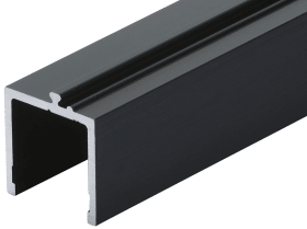 Hermat Zusatzprofil,6959/OD,L3.000mm,zum Einklemmen,Aluminium,schwarz,classic black