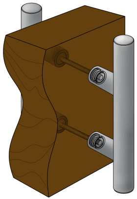 Hermat Stoßgriff-Befestigung 2.1/55/20,paarw.,TS 40-55, L 70 vz