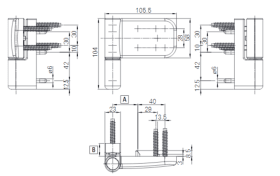 ROTO Aufschraubband DoorLine 105NN III, 2tlg, 19-21, 5, 37, RAL 9005, Direktverschr.