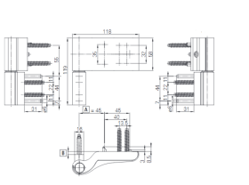 ROTO Aufschraubband DoorLine 117H II, 2tlg, 6, 25-7, 75, Direktverschr.