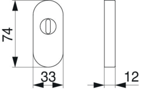 Maco  Zylinderrosette für PZ außen oval mit KS Edelstahl  477532