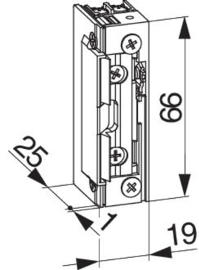 Maco  MACO E-Öffner mit Fallenrutsche +1mm mit mechanischer Entriegelung und starker Feder  479202