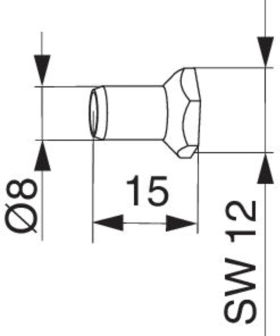Maco  Zapfensechskantnocke D=8 Silber  357004