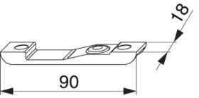 Maco  Hebeschließteil für Rundbogen- und Schrägfenster für 4 mm Falzluft 9 Versatz Silber  55214