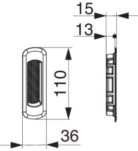 Maco  HS Muschelgriff Standard kurz Einfrästiefe 13 mm cremeweiß RAL 9001 seidenglanz  358350