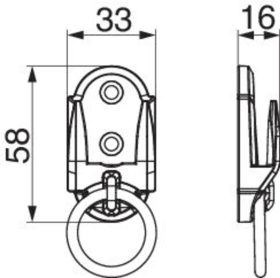 Maco  Verriegelungsplatte für Ladenmittelverschluss schwarz-S  57110