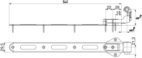 Maco  Langband BLR ohne Anschraublasche seitliche Regulierung mit Kröpfung 40-49 AT=16-19 L=340 schwarz-S  57272