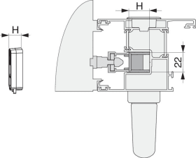 Maco  Unterlage aufsteckbar 32mm für HS Laufwagen vorne Silber  361274