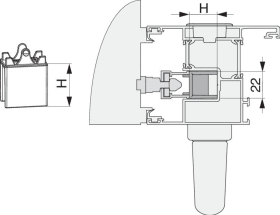 Maco  Unterlage aufsteckbar 25mm für HS Getriebe Silber  361277