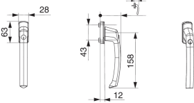 Maco  SKB Griff Harmony Innengriff mit 90° Raste Sperrzylinder mit Nocken 10/12 ohne Stift bronze F6  59049