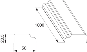 Maco  Einschubprofil HS-ST in PS Kammer außen für Grundkörper 180 CH L=1.000mm blank  362794