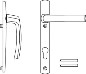 Maco  Drückergarnitur Harmony Innengriff Zamak Verschraubung -21 mit Nocken 10 PZ E=92 Profilstärke 108 mm  217733