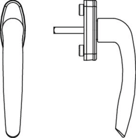 Maco  Fenstergriff Rhapsody mit 90° Raste mit Nocken 10/12 Stift 7x35 verkehrsweiss RAL 9016  59519