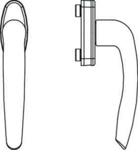 Maco  Fenstergriff Rhapsody mit 90° Raste mit Nocken 10/12 ohne Stift verkehrsweiss RAL 9016  59529