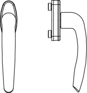 Maco  Fenstergriff Rhapsody mit 45° Raste mit Nocken 10/12 ohne Stift titan F7  59575