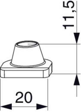 Maco  Schließzapfen gegenüberliegende Beschlagsnut 3-flg. Silber  94038